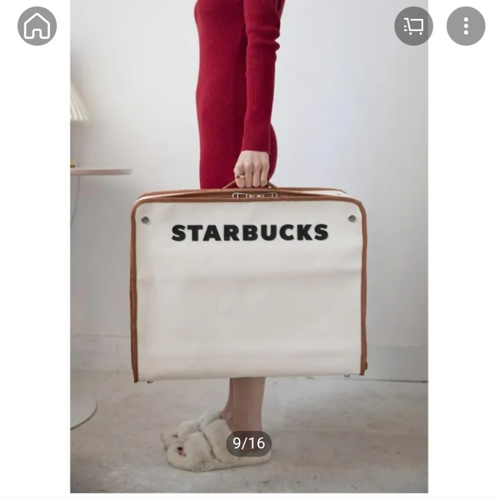 Starbucks Korea Summer Foldable Travel Bag Hand Carrier Used Once
